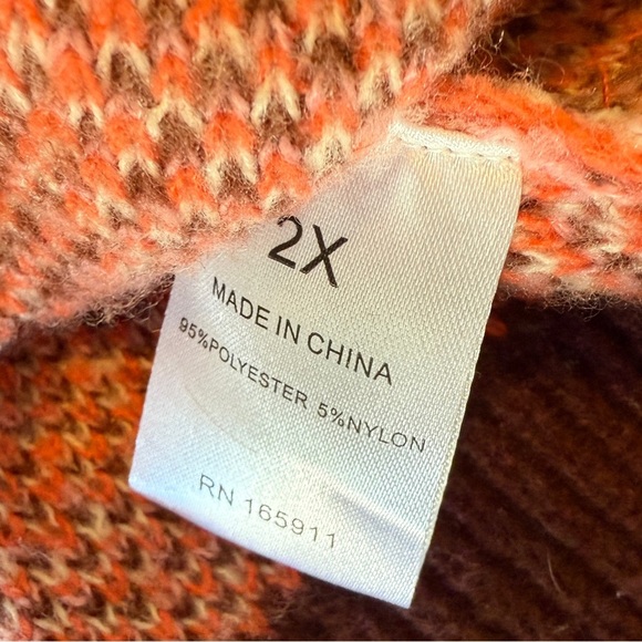 Grace + Karma Button Up Knit Cardigan Sweater Fringe Size 2X Aztec Southwestern - Picture 5 of 9